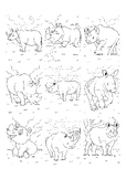 RHINO COLORING PAGES FOR KIDS