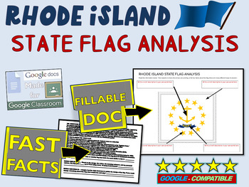 Preview of RHODE ISLAND State Flag Analysis: fillable boxes, analysis, and fast facts