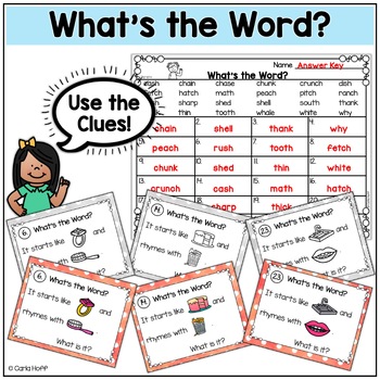 RHYME AND REBUS WORD PUZZLES - Digraphs by Carla Hoff | TpT