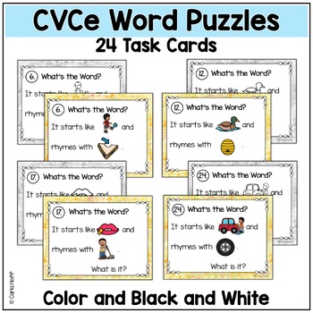 LONG VOWELS TASK CARDS BUNDLE | Rhyme and Rebus Word Puzzles by Carla Hoff