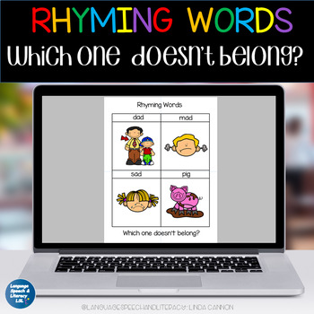 Preview of Rhyming Words Task Cards | Distance Learning