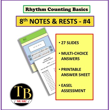 Preview of RHYTHM COUNTING BASICS 8TH NOTES & RESTS #4