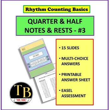 Preview of RHYTHM COUNTING BASICS QUARTER & HALF NOTES & RESTS #3