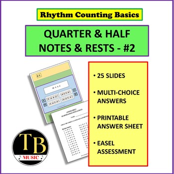 Preview of RHYTHM COUNTING BASICS QUARTER & HALF NOTES & RESTS #2