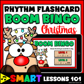 RHYTHM FLASHCARD BOOM CARD™ BINGO CHRISTMAS Music Game Music Activity