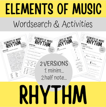 Preview of RHYTHM Music Word Search (with fact sheet and activities) - 2 versions