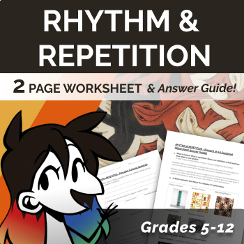 Preview of RHYTHM & REPETITION Principles of Design - Art Worksheet & Answer Guide