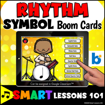 Preview of RHYTHM SYMBOL BOOM CARDS™ Music Rhythm Game Music Activity Google Classroom™