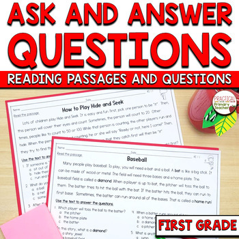 Preview of RI.1.1 Ask and Answer Questions Informational Reading Passages & Questions RI1.1
