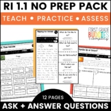 RI 1.1 Ask and Answer Questions No Prep Tasks for Instruct