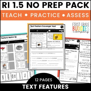 Preview of RI 1.5 Text Features No Prep Tasks for Instruction and Assessment