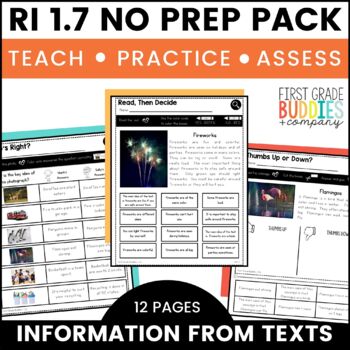 Preview of RI 1.7 Using Key Details No Prep Tasks for Instruction and Assessment
