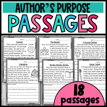 Preview of RI.1.8 Passages: Author's purpose and Supporting Reasons