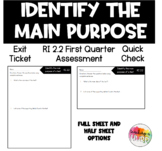 RI 2.2 Identify the Main Topic Exit Ticket Assessment 1st Qtr.