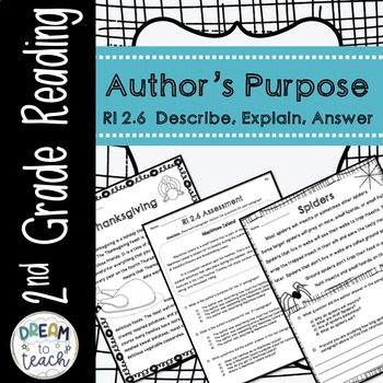Preview of RI 2.6 Author's Purpose - Describe, Explain, Answer