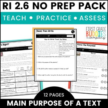 Preview of RI 2.6 Author's Purpose No Prep Tasks for Instruction and Assessment