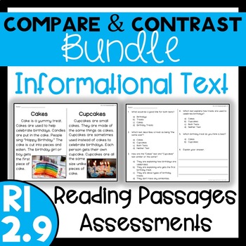 Preview of RI 2.9 Compare and Contrast Bundle - Reading Passages & Assessments
