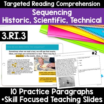 Preview of RI.3.3 Sequencing Worksheets Third Grade Sequencing Passages Nonfiction