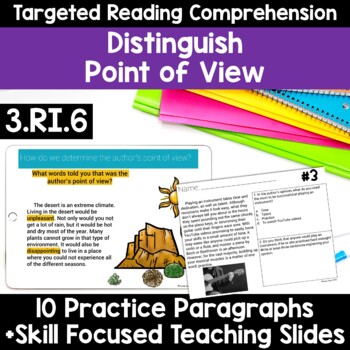 Preview of RI.3.6 Point of View 3rd Grade Author's Point of View Distinguish Point of View