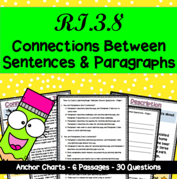 Preview of Connections Between Sentences and Paragraphs - RI.3.8: 3rd Grade Reading