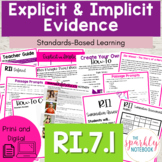 RI.7.1: Explicit Evidence & Inferencing | No Prep Printabl