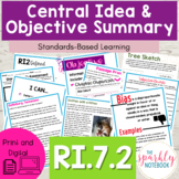 RI.7.2: Central Idea and Objective Summary | No Prep Print