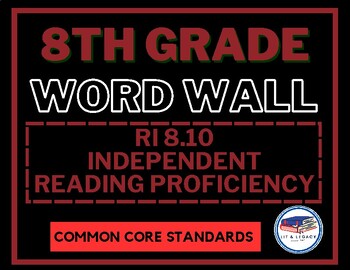 Preview of RI 8.10 Vocabulary Word Wall (Independent Reading Proficiency)