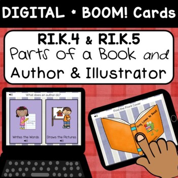 Preview of RI.K.5 & RI.K.6: Parts of a Book including Author & Illustrator DIGITAL BOOM
