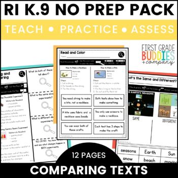 Preview of RI K.9 Compare and Contrast Texts No Prep Tasks for Instruction and Assessment