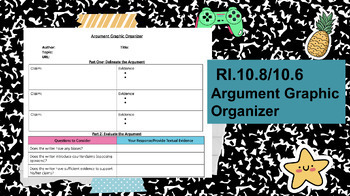 Preview of RI10.8/10.6 Argument Graphic Organizer