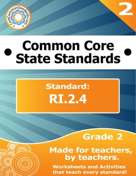 Preview of RI.2.4 Second Grade Common Core Bundle - Worksheet, Activity, Poster, Assessment