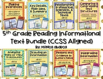 Preview of 5th Grade Informational Reading Skills Text Bundle RI5.1 – RI5.9