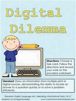 Preview of RI.5.7 Fifth Grade Common Core Worksheets, Activity, and Poster