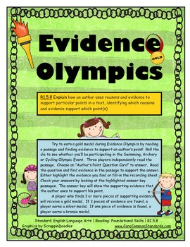 Preview of RI.5.8 Fifth Grade Common Core Worksheets, Activity, and Poster