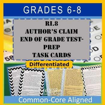 Preview of RI.8 Author's Claim Test-Prep Task Cards