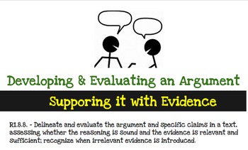 Preview of RI.8.8. - Developing and Evaluating an Author's Argument, Claims, and Evidence