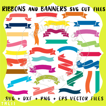 RIBBONS- 30 SVG cuttting files by Hello Talii | Teachers Pay Teachers