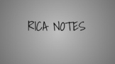 RICA Notes
