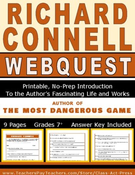 Preview of RICHARD CONNELL Webquest | Worksheets | Printables