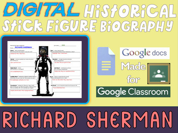 Preview of RICHARD SHERMAN Digital Stick Figure Biography for California History