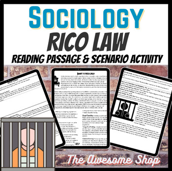 Preview of RICO Law Passage & Simulation Scenarios  Sociology, Law, Government, US History