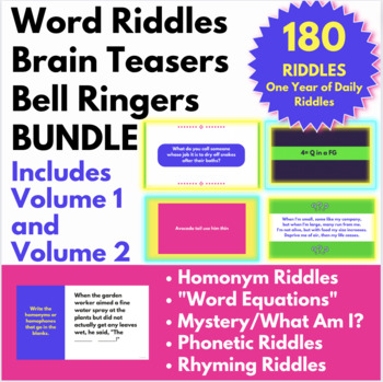 Preview of ELA Bell Ringers | Full Year 180 Original Brain Teasers