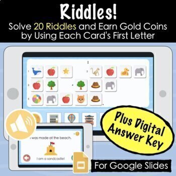 RIDDLES - Alphabet Flash Cards With Sound - Google Slides + Print and Go!