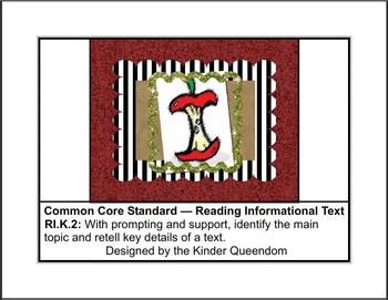 Preview of RI.K.2 Reading Informational Text Assessments