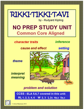 Preview of RIKKI-TIKKI-TAVI Complete Study Unit, Common Core Aligned