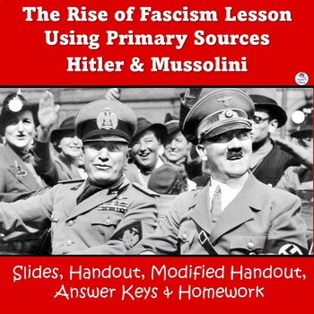 Preview of RISE OF FASCISM, HITLER & MUSSOLINI Primary Source Analysis Lesson