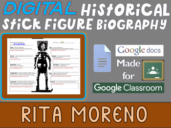 Preview of RITA MORENO Digital Historical Stick Figure Biographies  (MINI BIO)