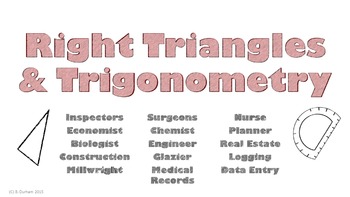 Preview of Right Triangles and Trigonometry Careers Poster