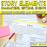RL.1.3 Story Elements Reading Passages and Questions RL1.3