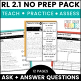RL 2.1 Ask and Answer Questions No Prep Tasks for Instruct